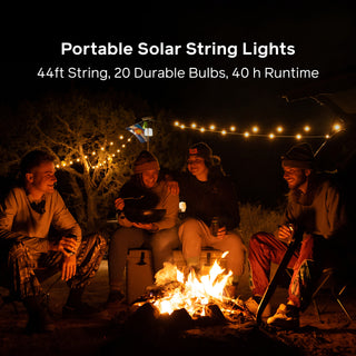 Solar String Lights: 44' in White