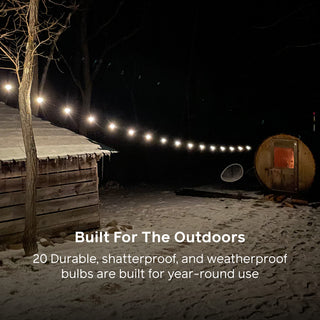 Solar String Lights: 44' in White