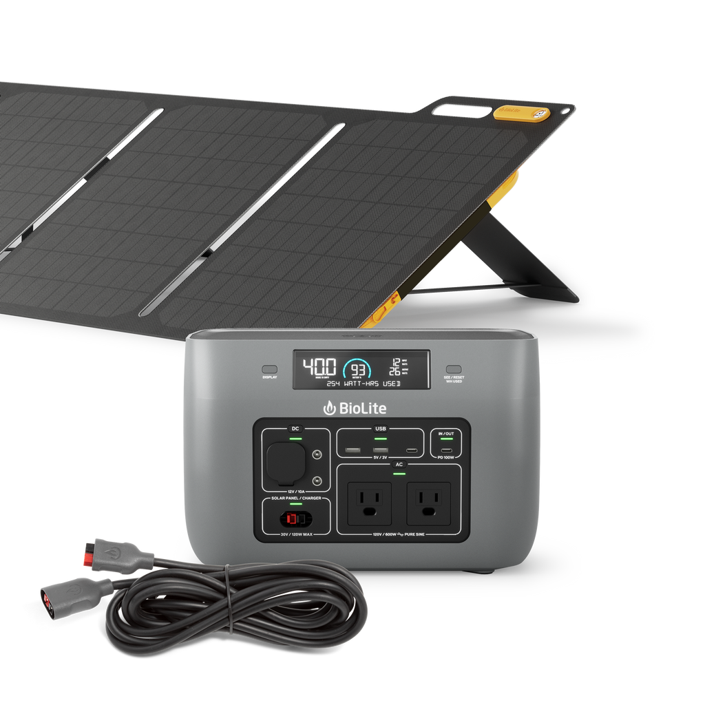 Solar Generator 600 Kit | BaseCharge 600 + 100W SolarPanel – BioLite-CA